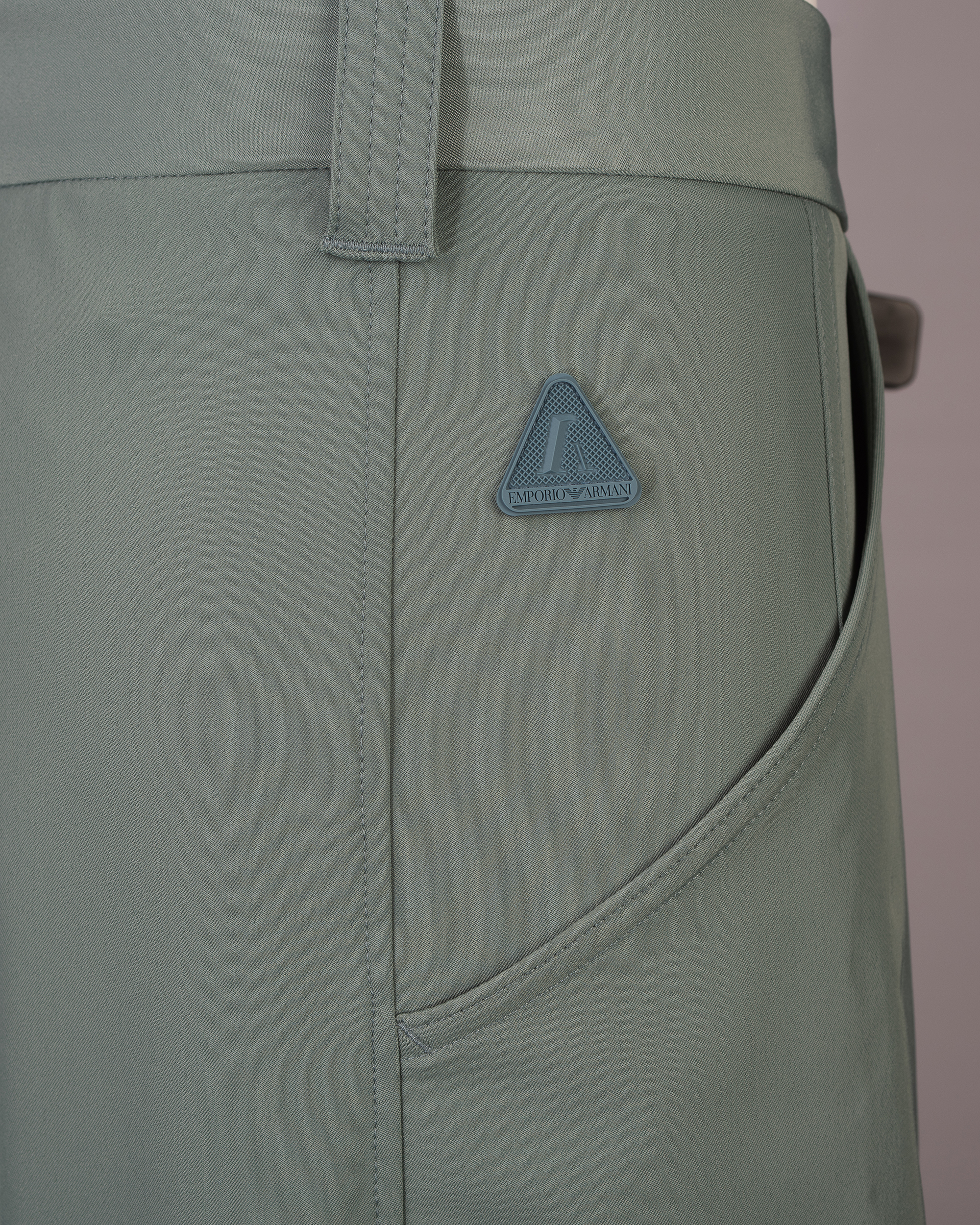 Shop Emporio Armani Cargo Trousers In Stretch Technical Gabardine In Green