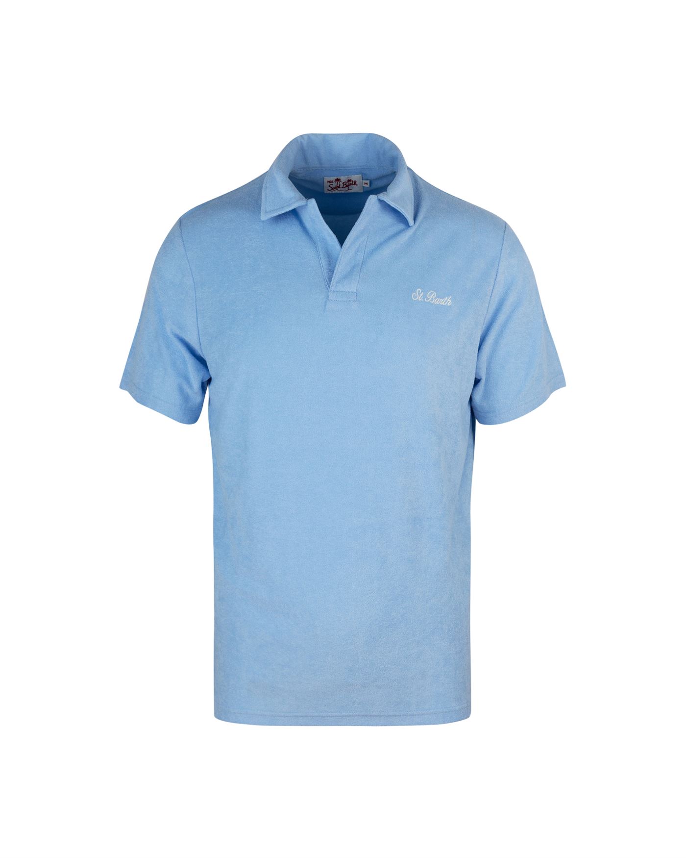 Shop Mc2 Saint Barth Jeremy Polo Shirt In Light Blue Sponge In 00930f