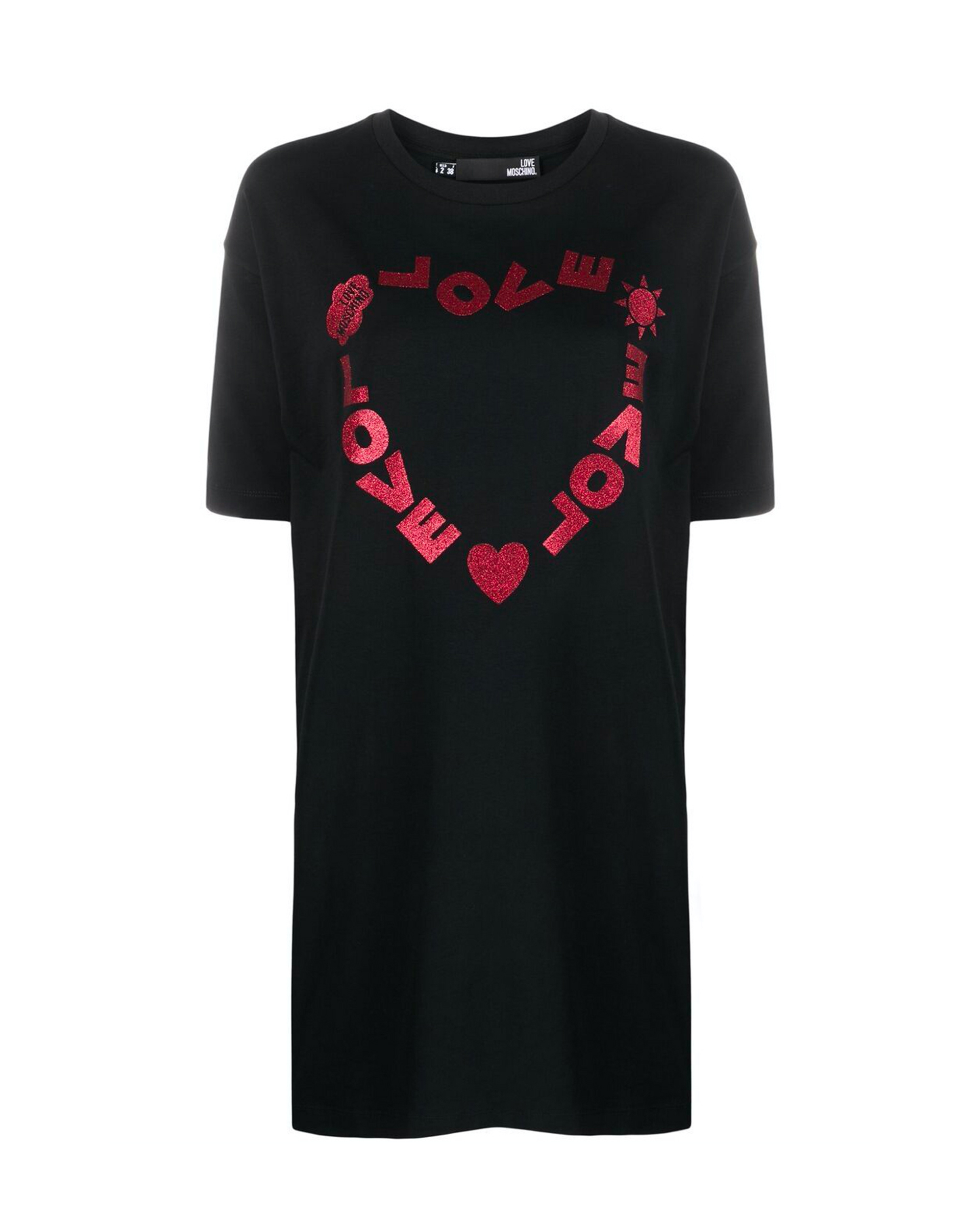Shop Love Moschino T-shirt Dress With "love" Print In Black