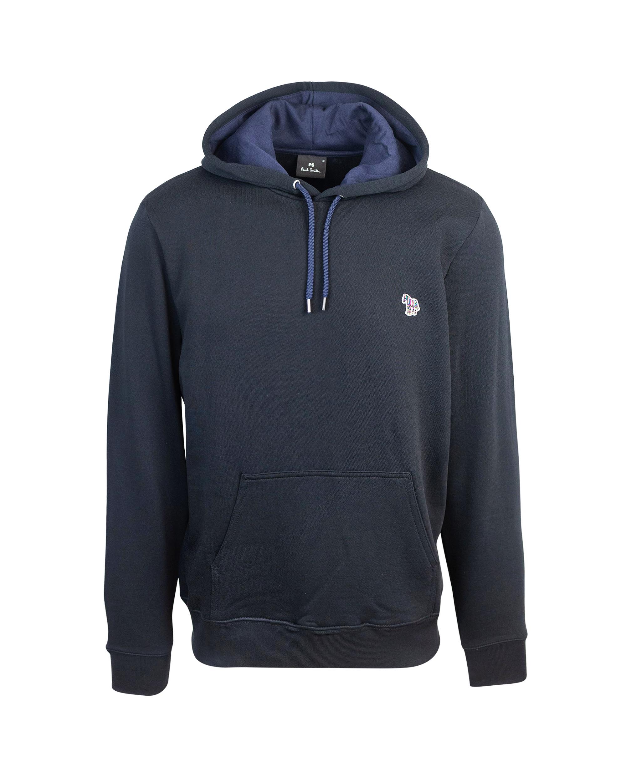 Shop Ps By Paul Smith Navy Hooded Sweatshirt With Logo Patch In 79black