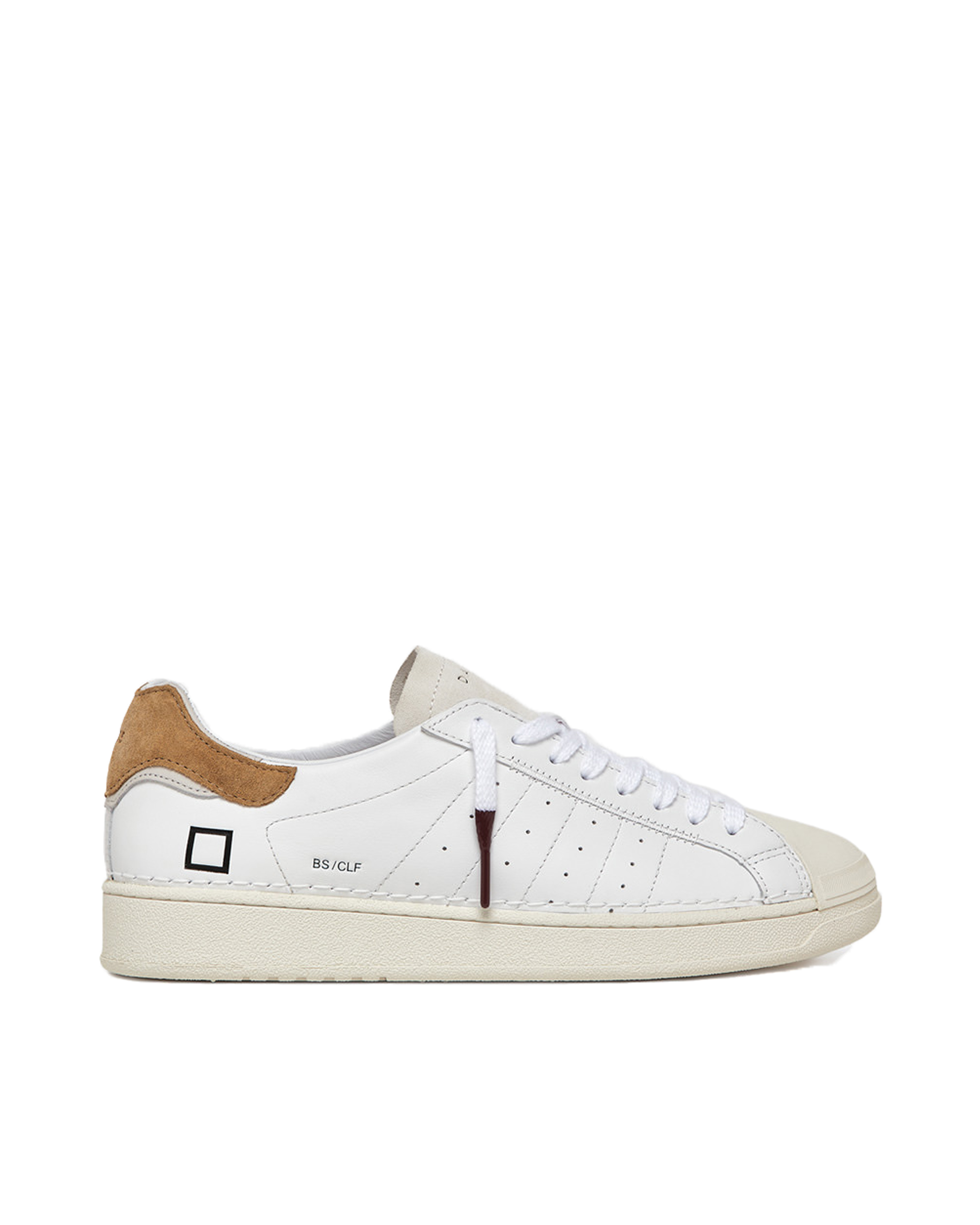 Shop Date Base Calf White Leather Sneaker In White-cuoio