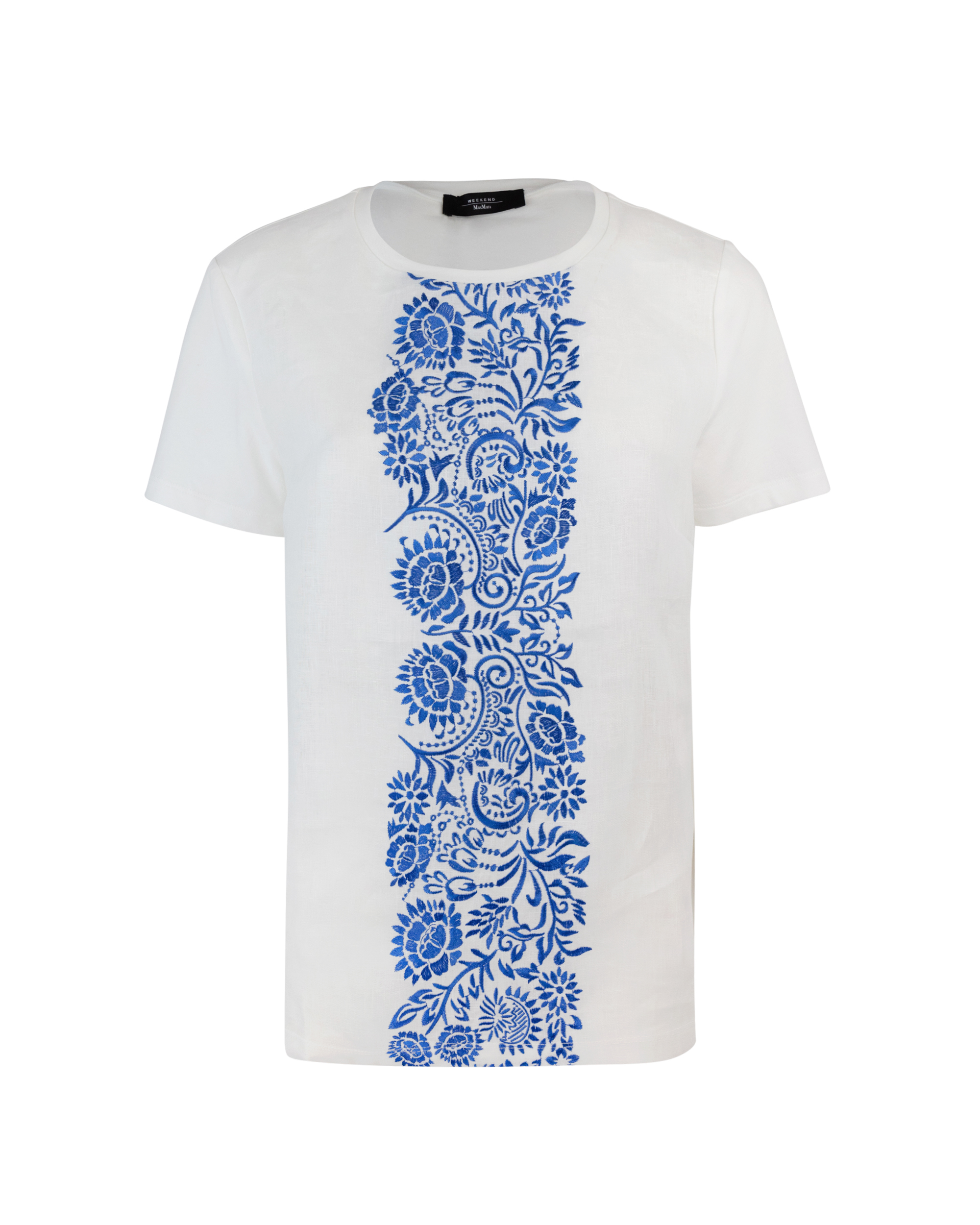 Shop Weekend Max Mara Linen Canvas T-shirt In White001