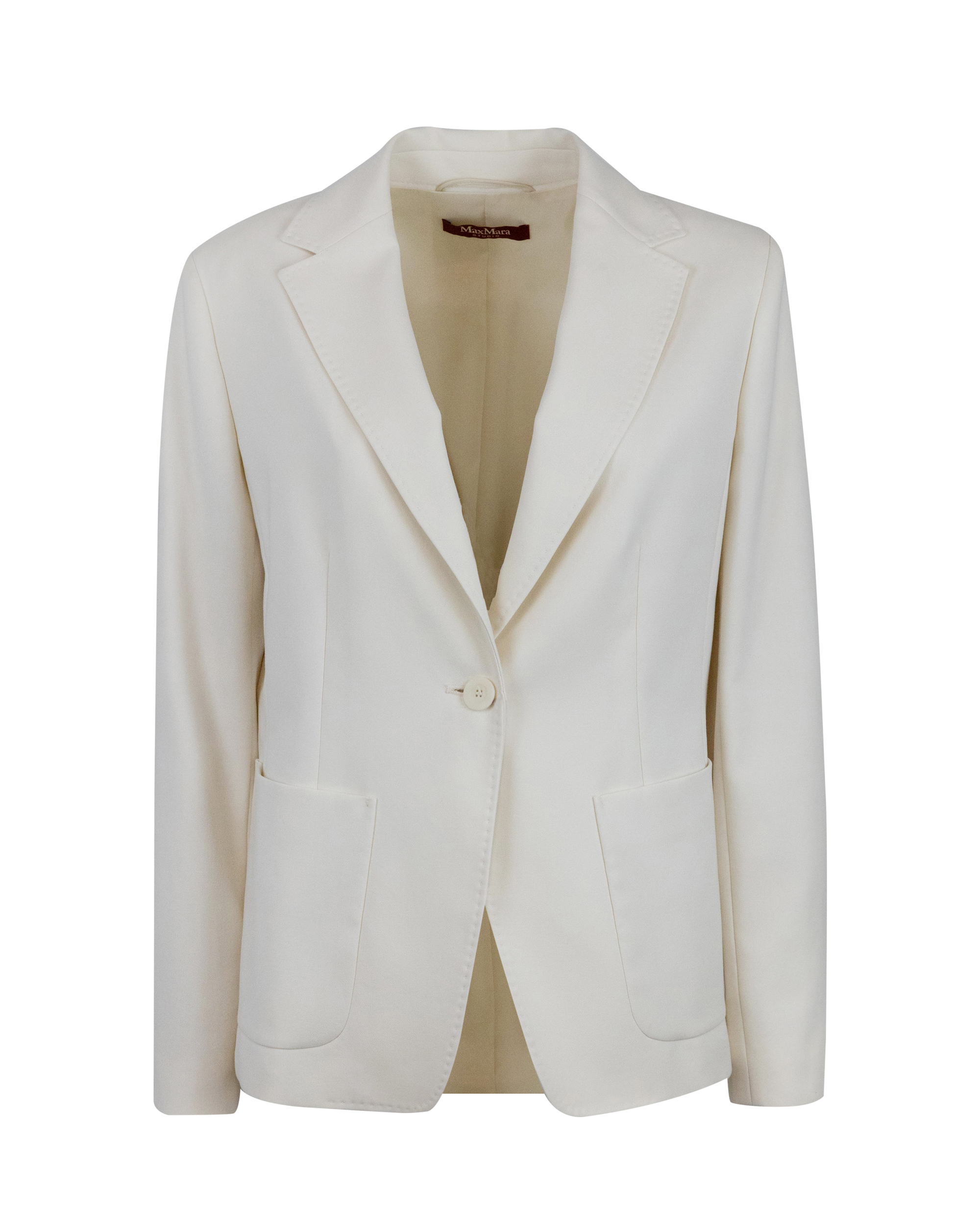 Shop Max Mara Single-breasted White Jacket In 014