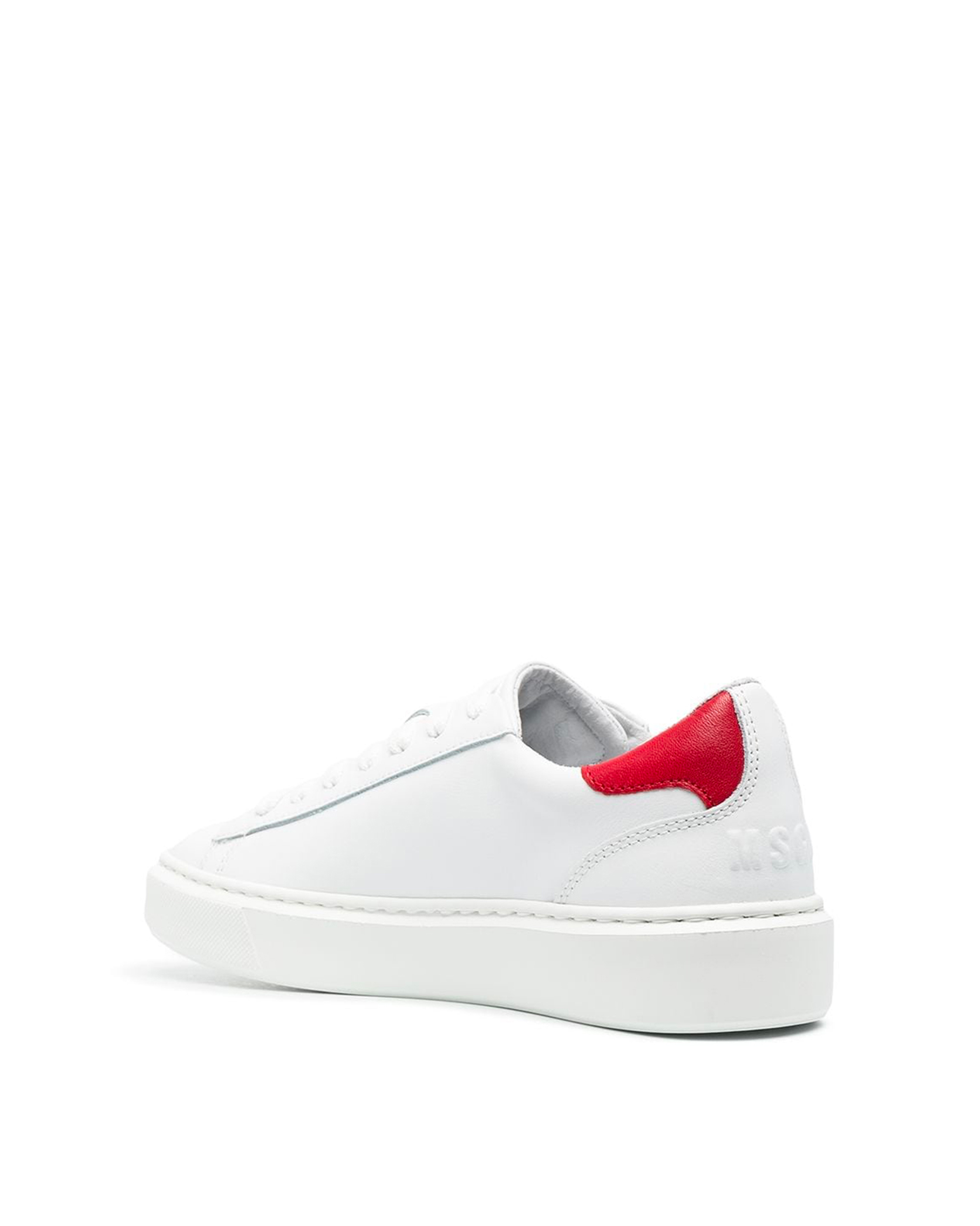 Shop Msgm White Sneakers With Logo In 18