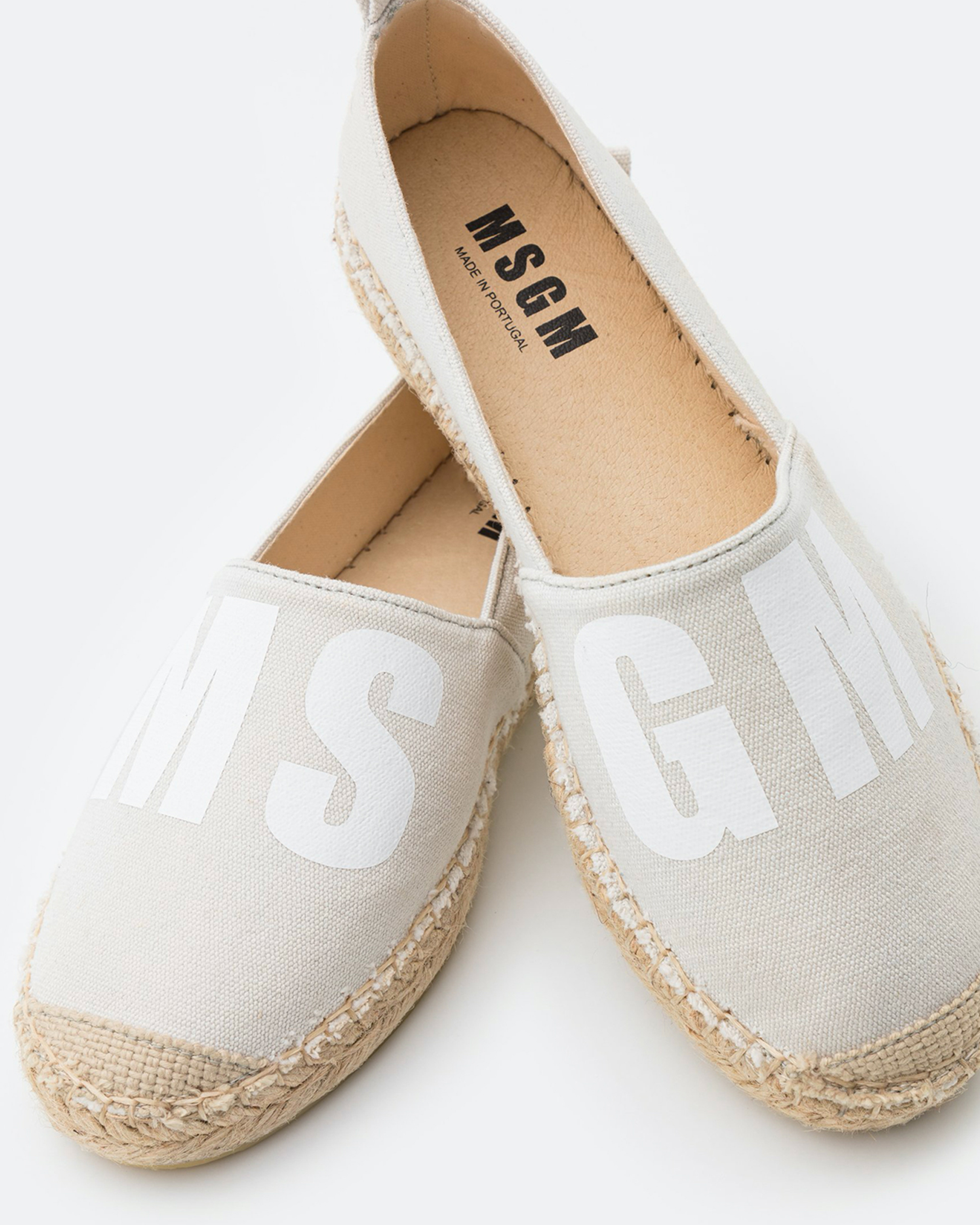 Shop Msgm Espadrilles With Printed Logo In 12