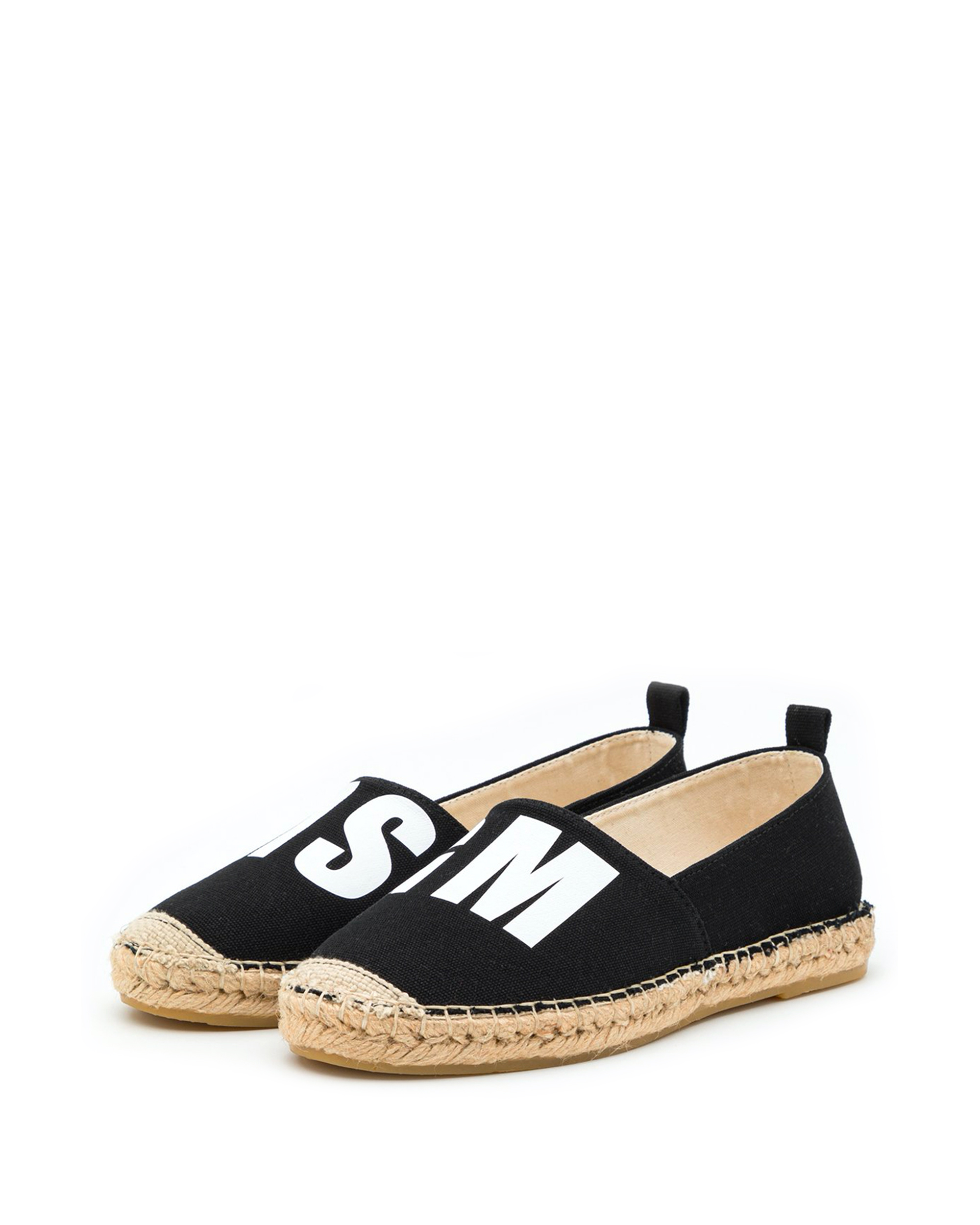 Shop Msgm Espadrilles With Printed Logo In 99