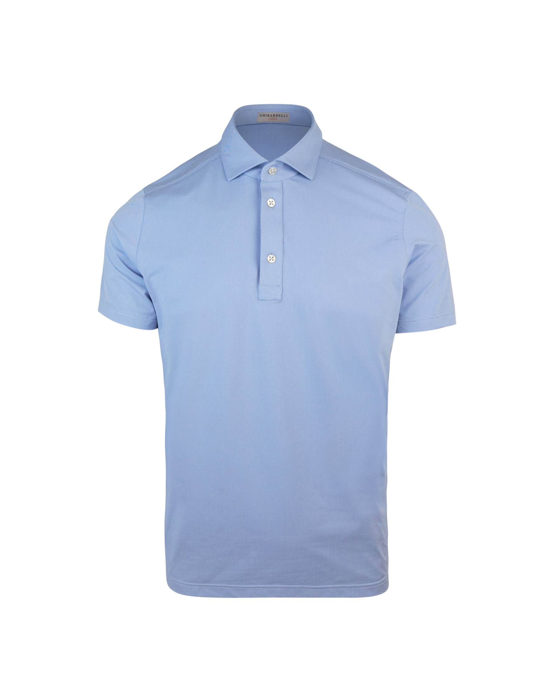 Shop Ghirardelli Light Blue Pique Polo Shirt In 04