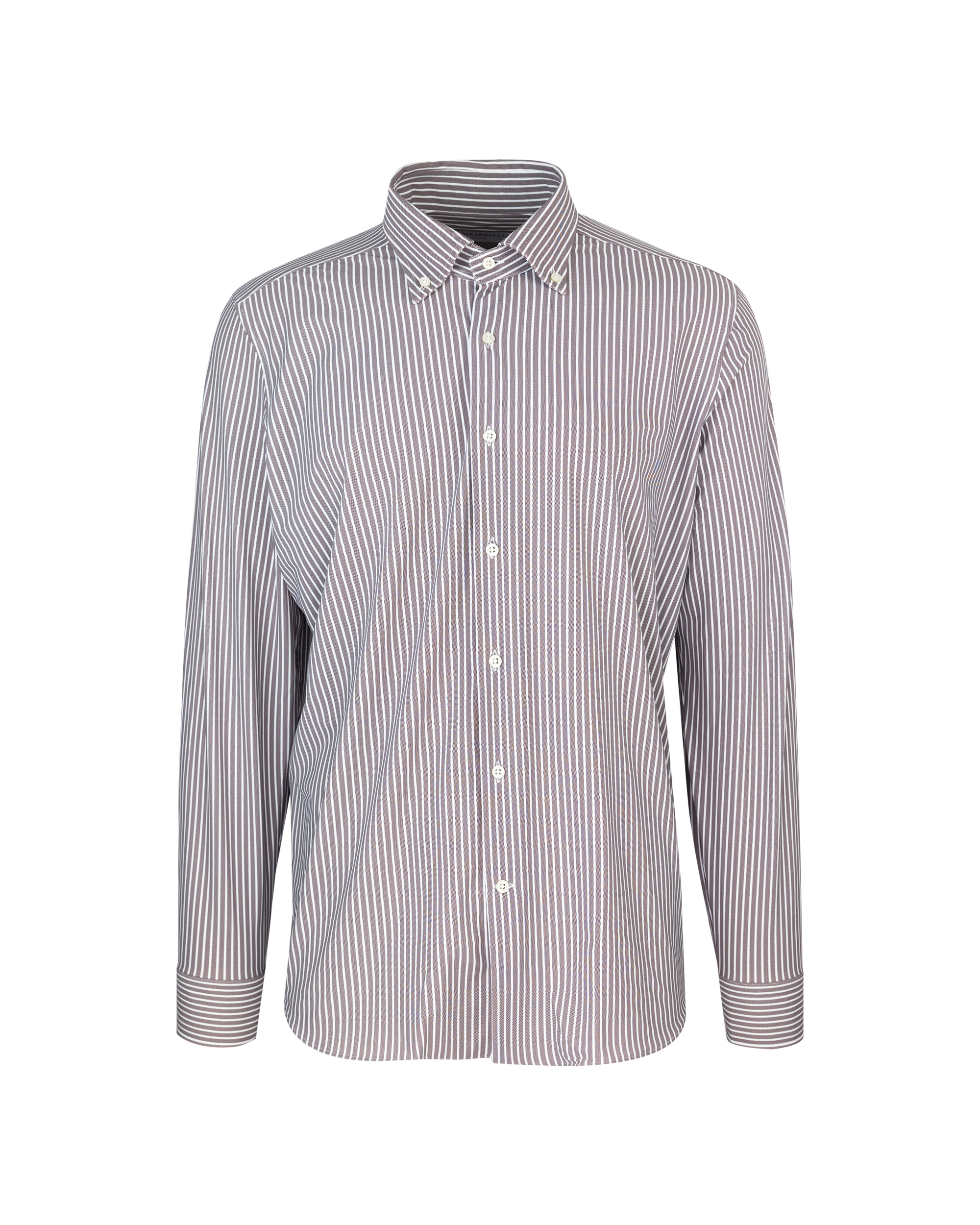 Shop Ghirardelli Dove Gray Striped Shirt In 03