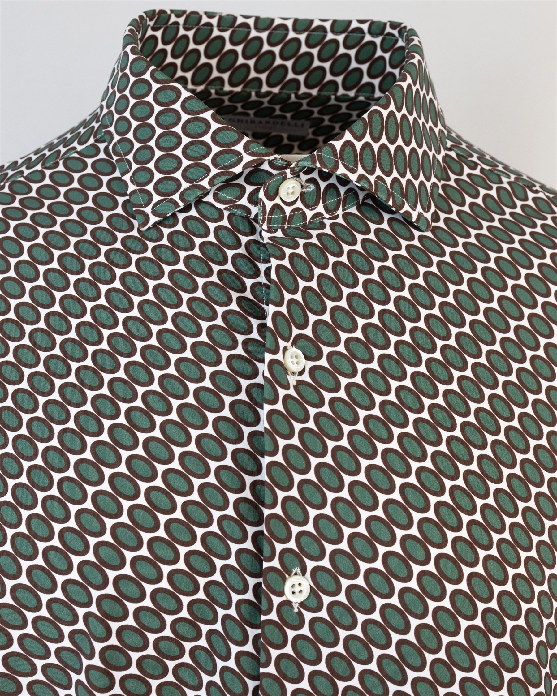 Shop Ghirardelli Green Patterned Shirt In 02