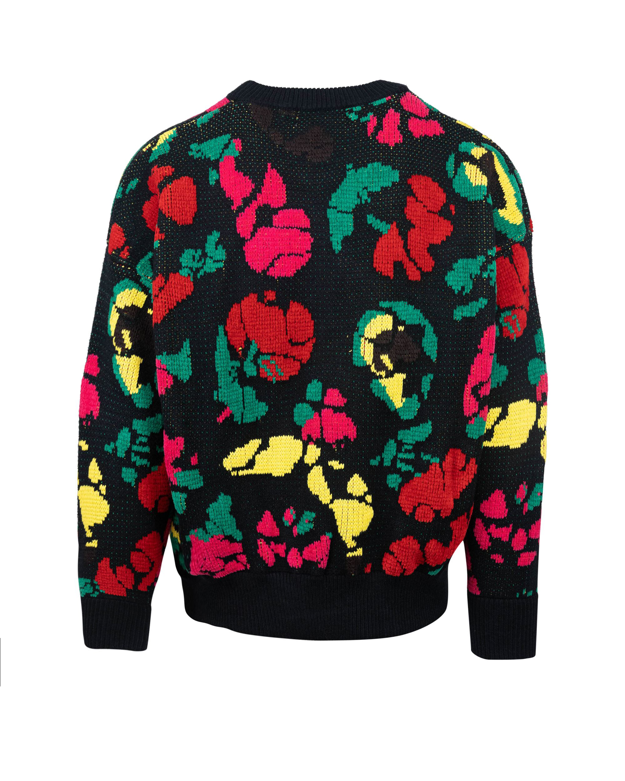 Shop Bonsai Clothing Oversized Crewneck In Multicolor Pattern In Fruit