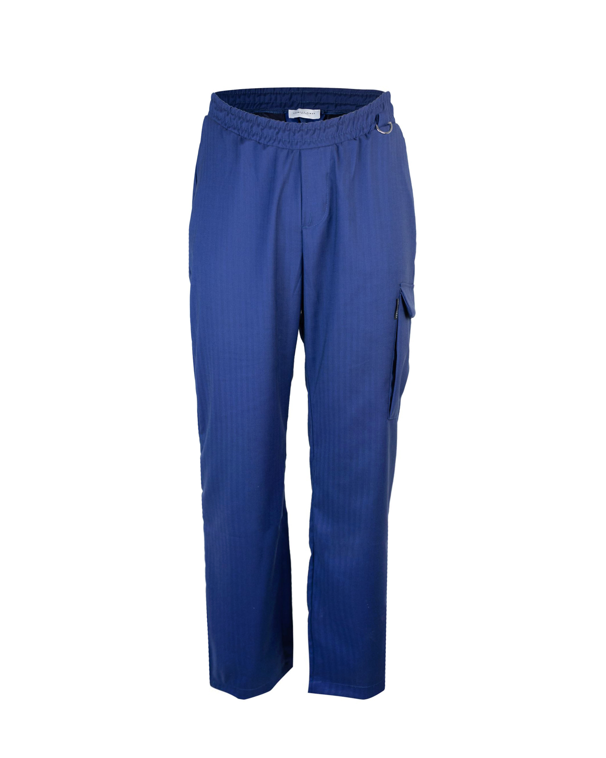 Shop Family First Milano Blue Cargo Trousers In Db