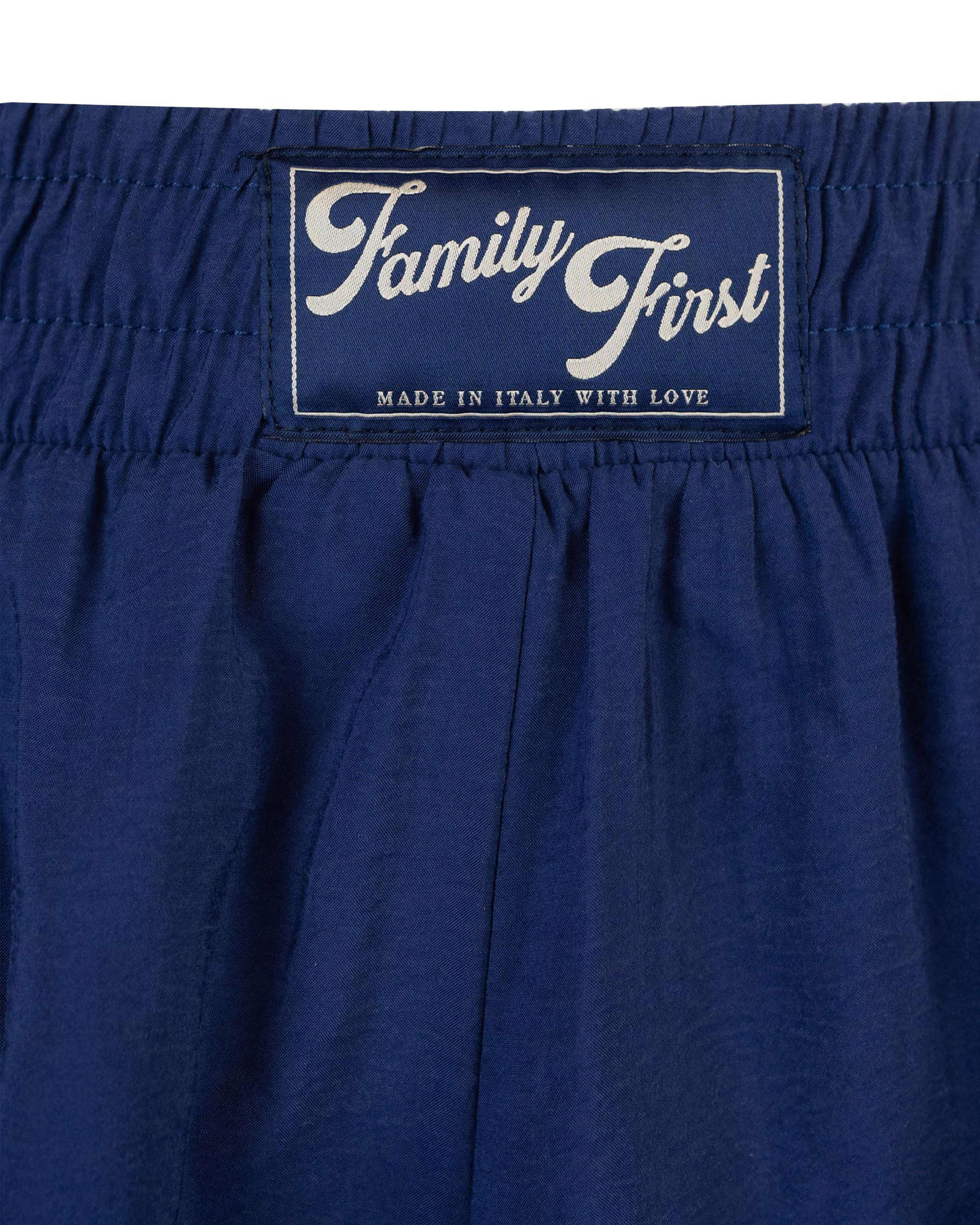 Shop Family First Milano Blue Cupro Bermuda Shorts In Db