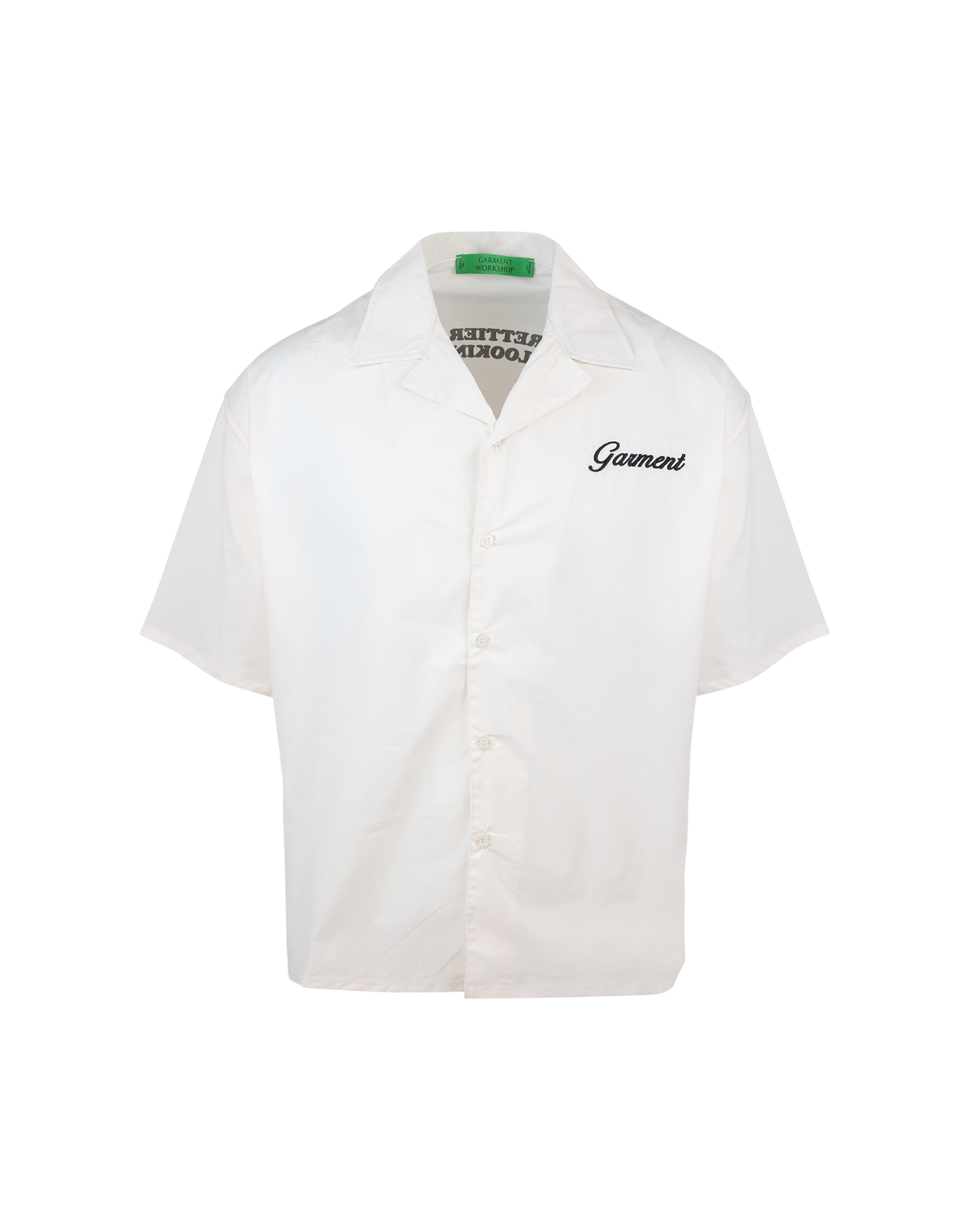 Shop Garment Workshop Bowling Shirt With Print And Embroidery In Gw018heavy Cream
