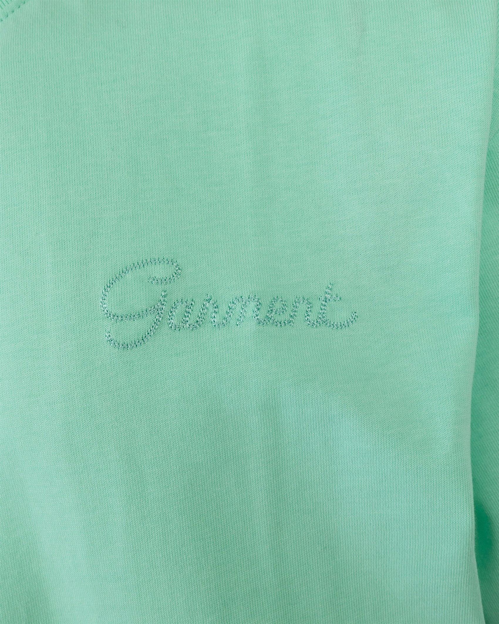 Shop Garment Workshop Basic T-shirt With Aqua Green Embroidery In Gw029viridian Green