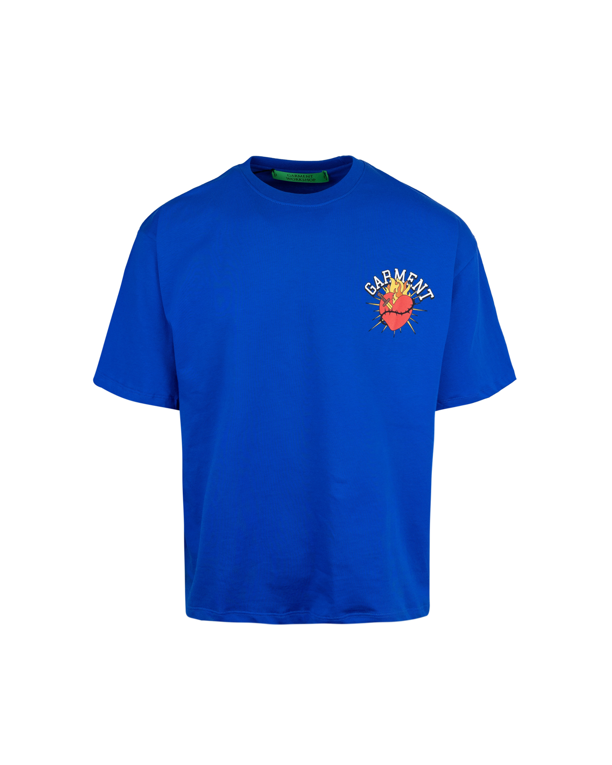 Shop Garment Workshop Electric Blue Heart T-shirt In Gw022brady Blue