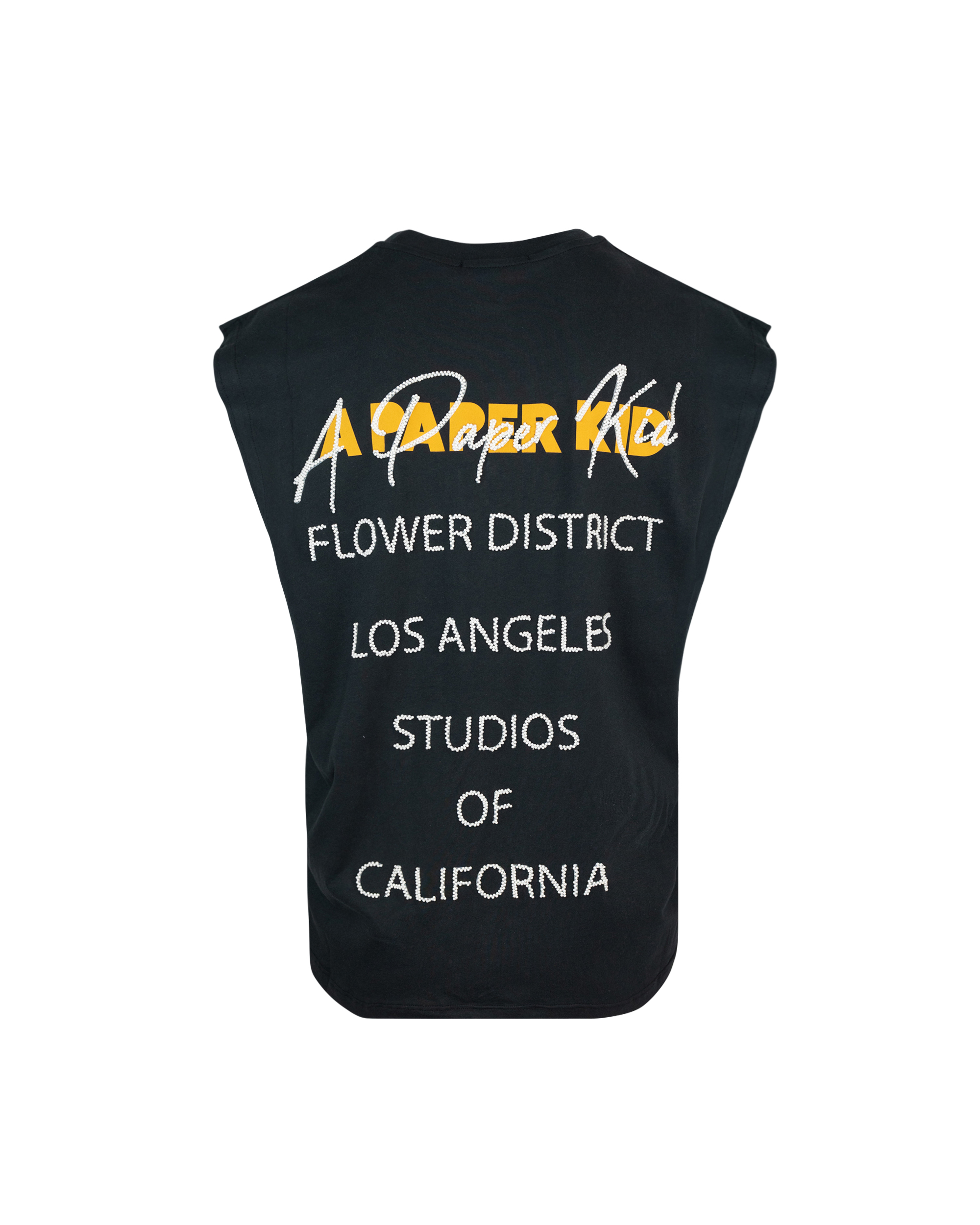 Shop A Paper Kid Tank Top With Logo Embroidery And Beads In 110black