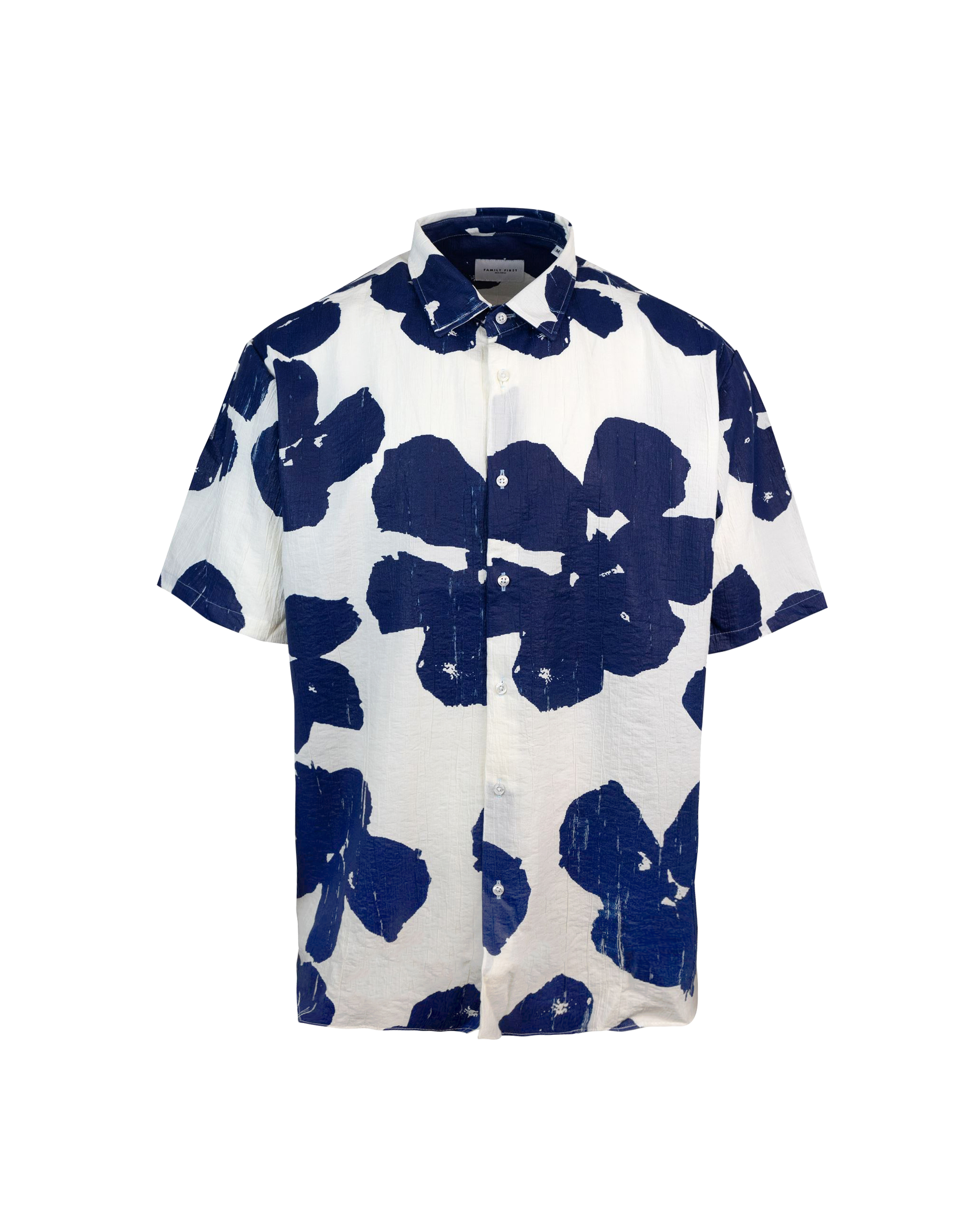 Shop Family First Milano Blue Floral Shirt In Wh