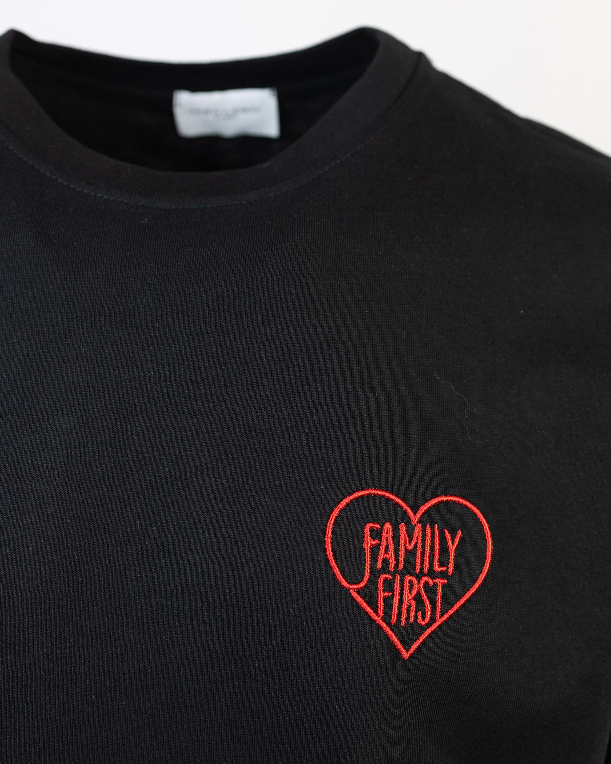 Shop Family First Milano Black Embroidered Heart T-shirt In Bkblack