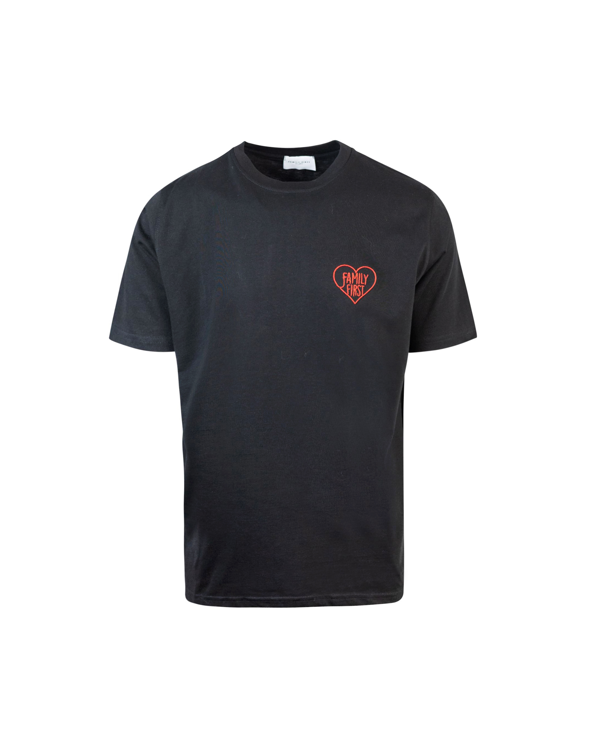 Shop Family First Milano Black Embroidered Heart T-shirt In Bk