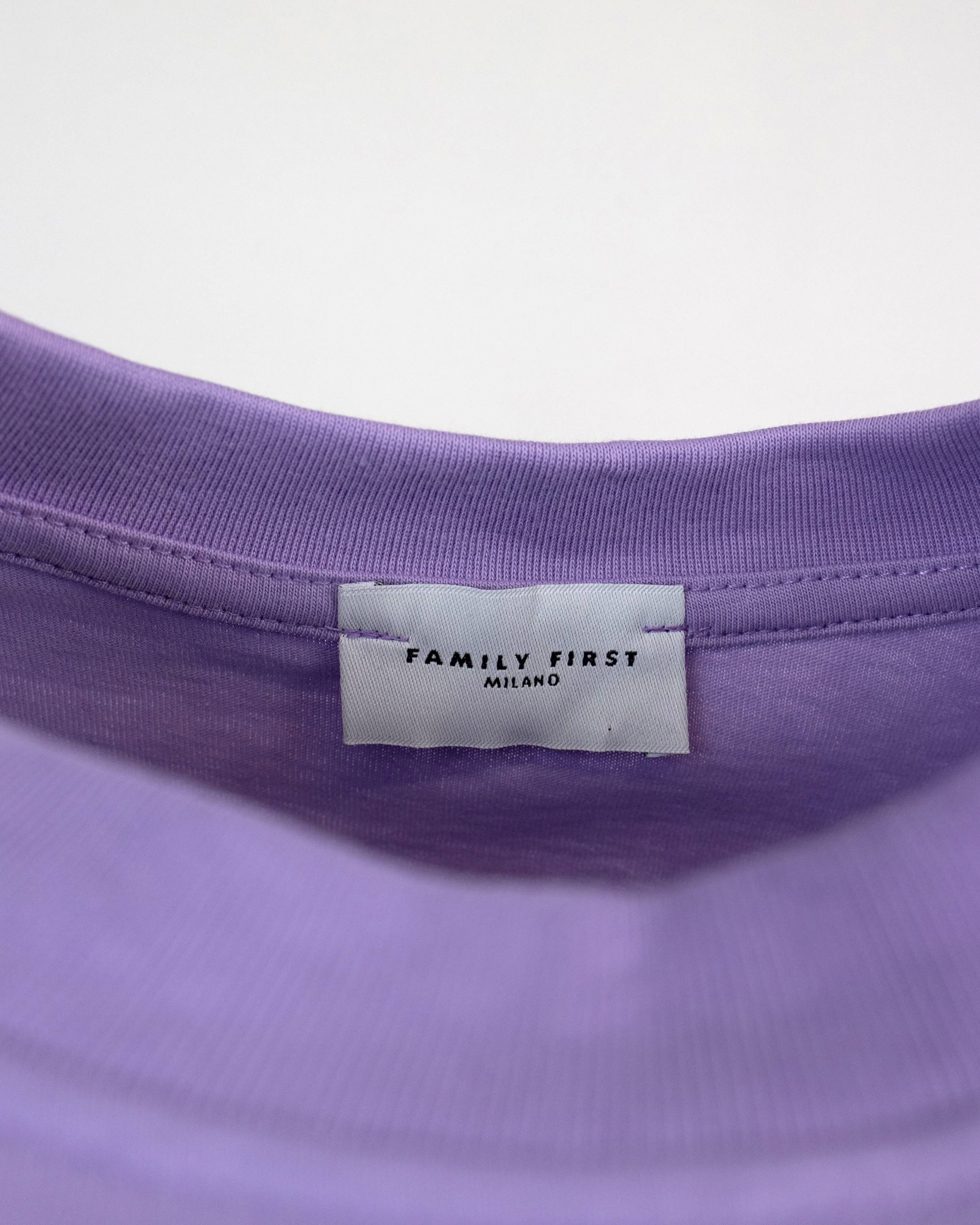 Shop Family First Milano Purple T-shirt With Embroidery In Vl
