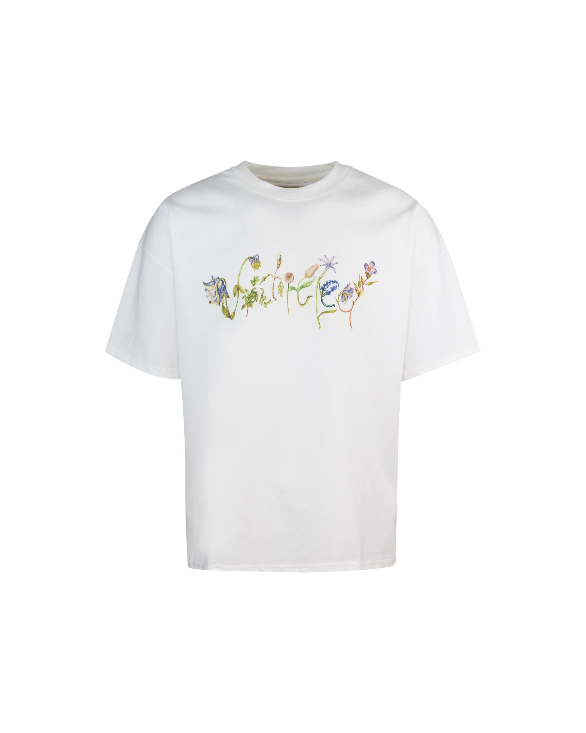 Shop Untitled Artworks T-shirt Flower Lettering White