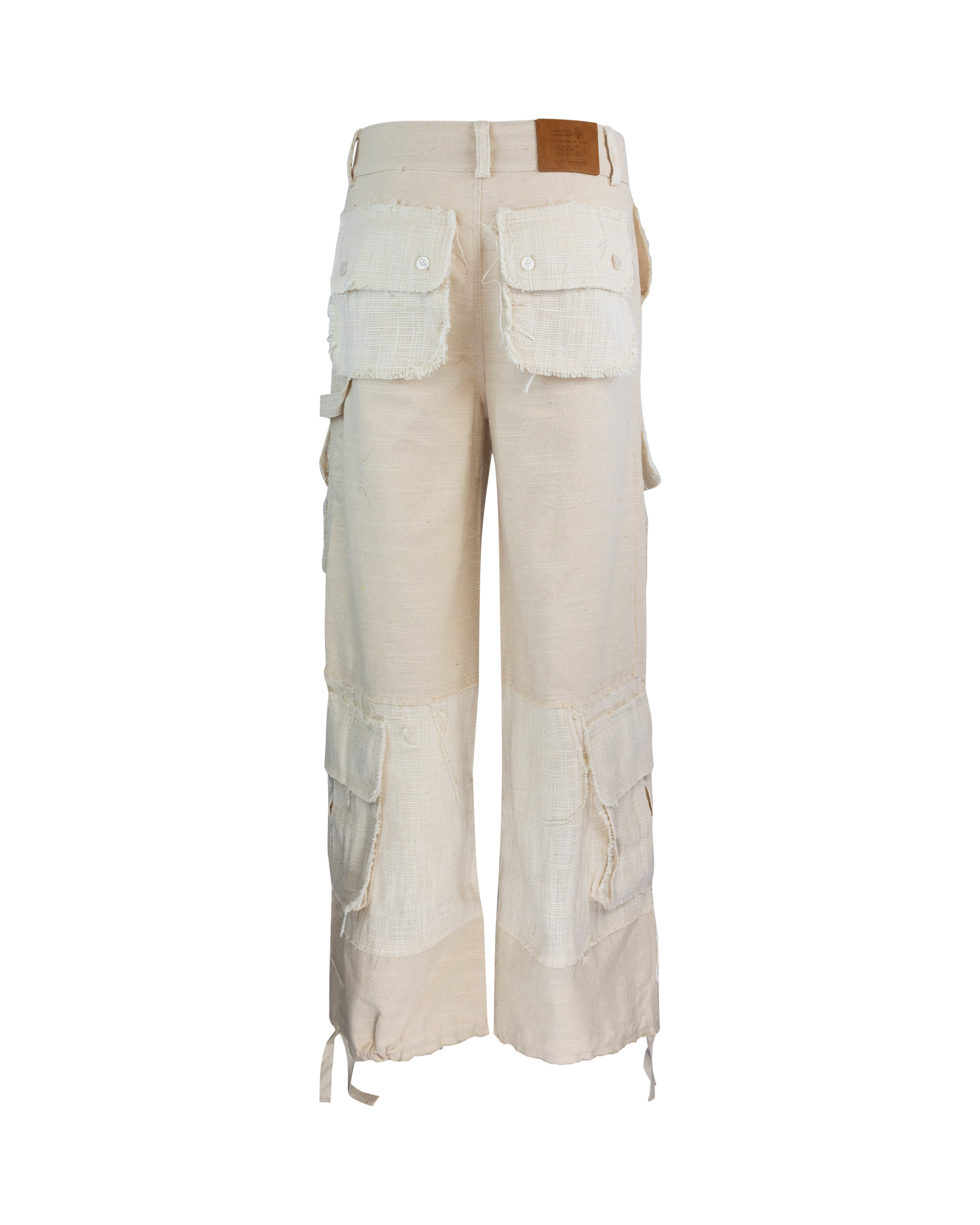 Shop Untitled Artworks Pantalone Cargo Wide White