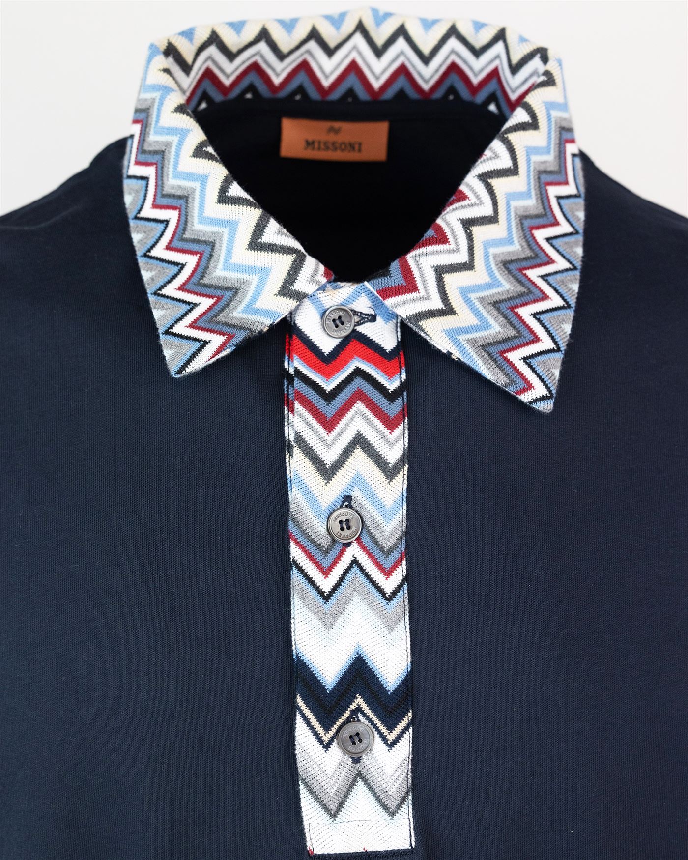 Shop Missoni Polo Shirt With Patterned Collar In Bj00iks72du