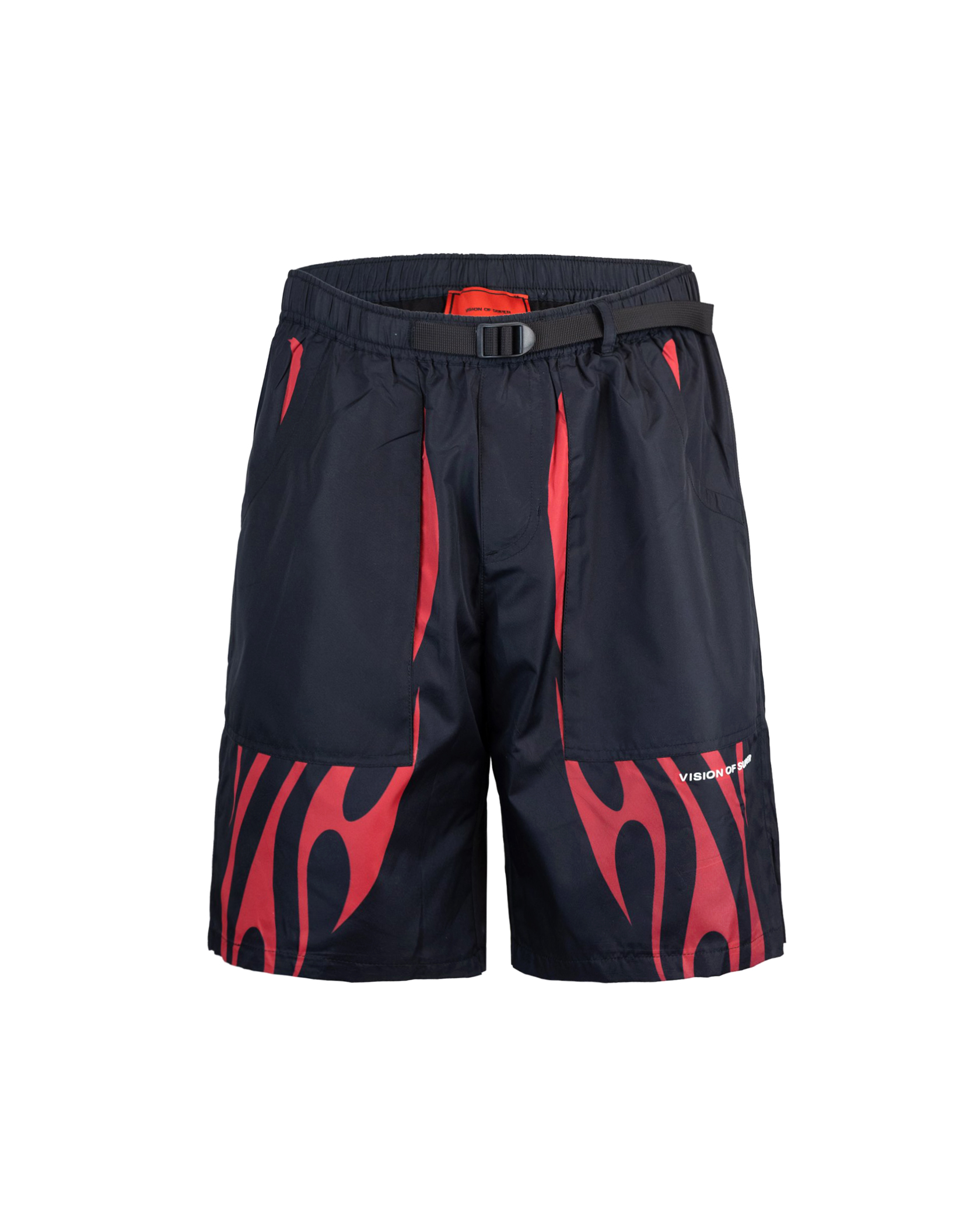 Shop Vision Of Super Black Cargo Shorts With Tribal Print