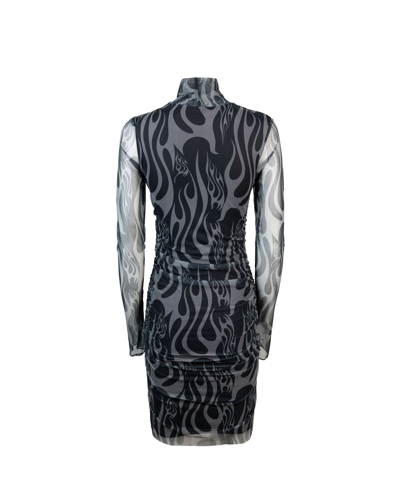 Shop Vision Of Super Dress With Tribal Flames In Black
