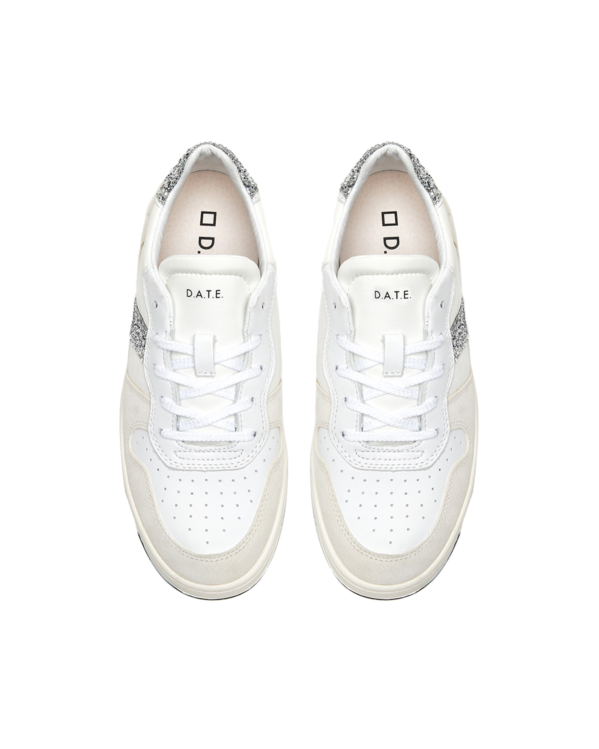 Shop Date Sneaker Court 2.0 Nylon White Glitter In White-glitter