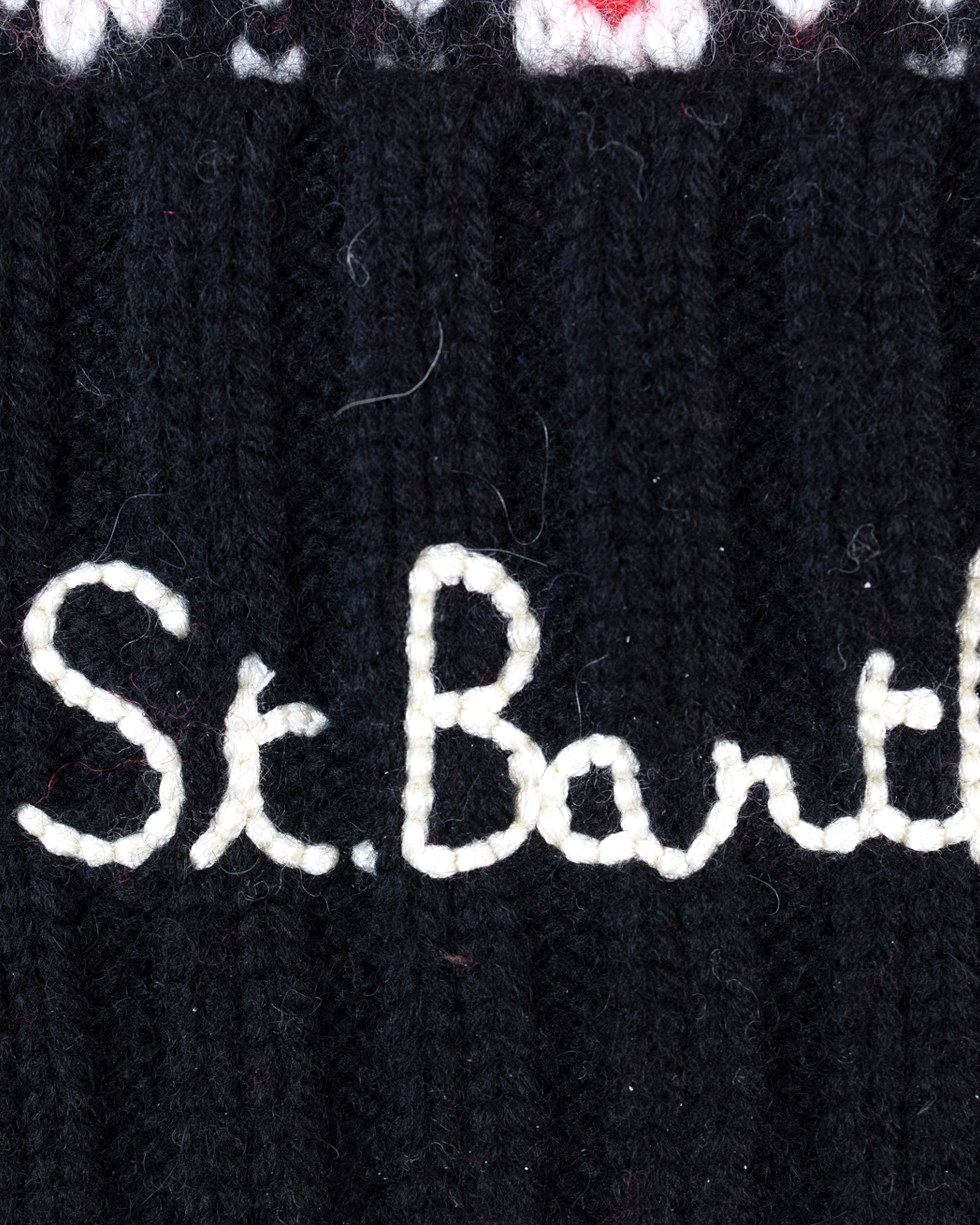 Shop Mc2 Saint Barth Nordic Black Beanie In 00186e