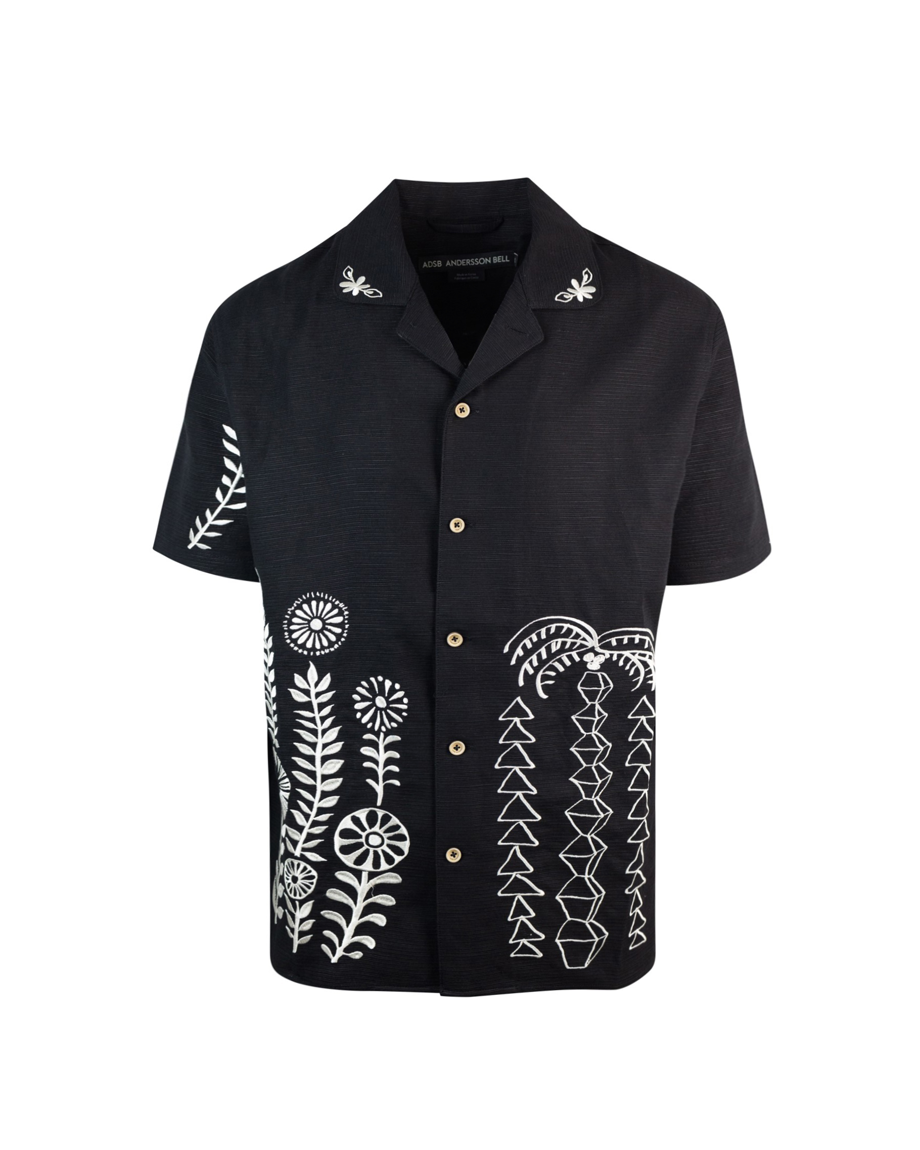 Shop Andersson Bell May Shirt With Texture Embroidery In Blackblack