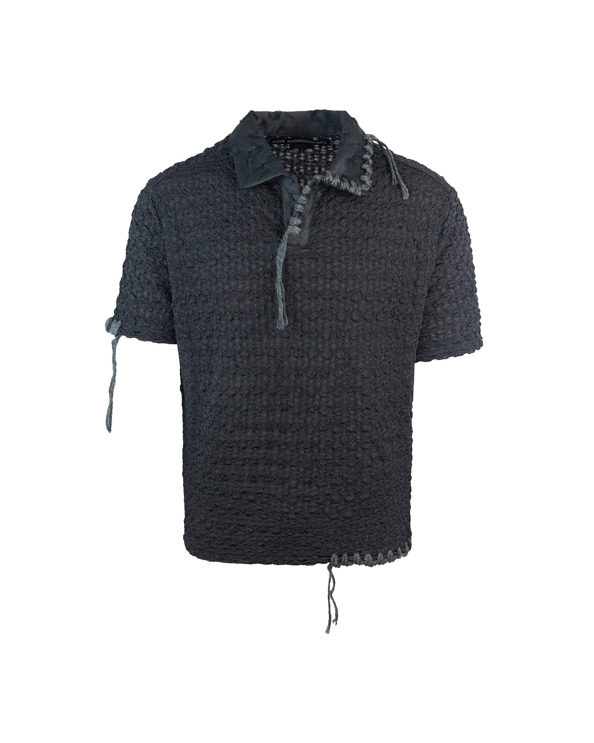 Shop Andersson Bell Sapa Bubble Polo Shirt In Black In Blackblack