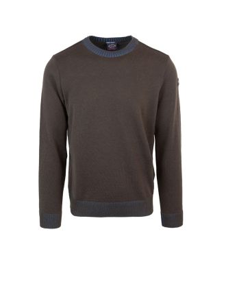 Bicolor Effect Wool Round Neck