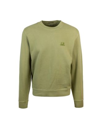 Olive sweatshirt with embroidered logo