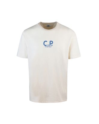 T-shirt crema con logo