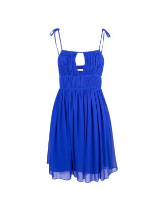Blue wave chiffon dress