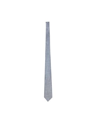 Gray jacquard patterned tie