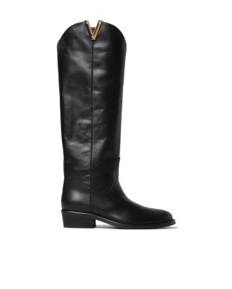 High Texan boot with gold V