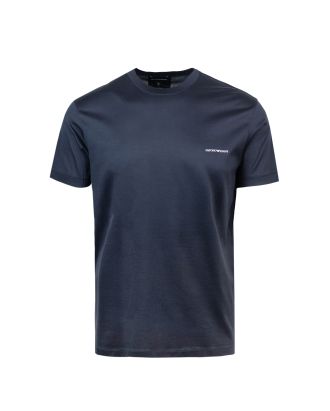 T-shirt micro lettering blu