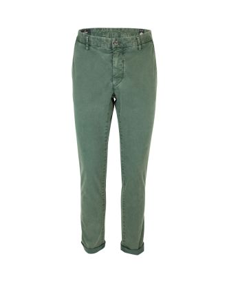 Chinos in green stretch cotton