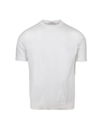 T-shirt in maglia fine bianca