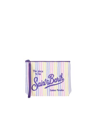 Aline Sponge clutch bag with multicolor stripes