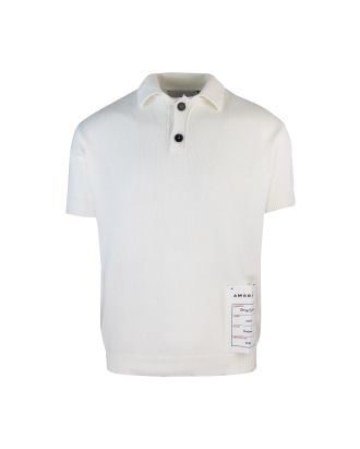 Ivory knitted polo shirt
