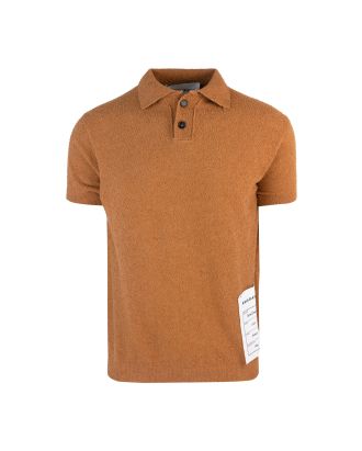 Rust terry polo shirt