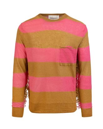 Striped sweater with fringes