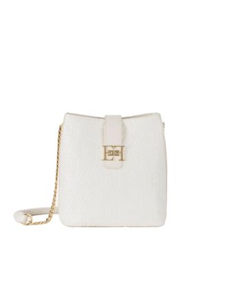 Ivory jacquard raffia shoulder bag