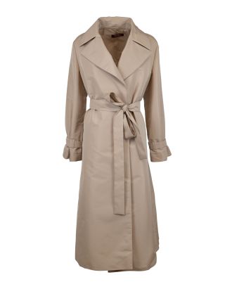 Maxi trench coat with waist