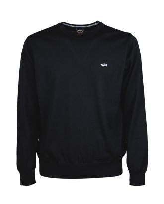 Black sweater with embroidered logo
