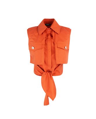 Shirt with red tea knot